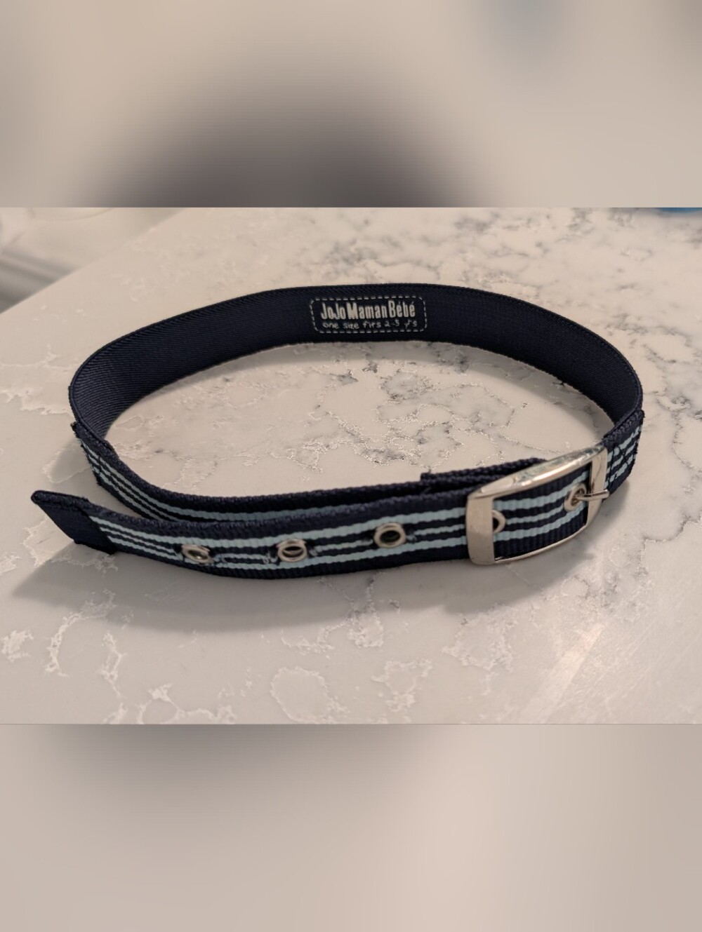 Jojo Maman Bebe Toddler Boys Navy & Light Blue Striped Belt (2-5 Yrs)